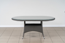 Стол овальный, столешница стекло, коллекция Крит