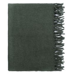 Плед мохеровый хвойно-зеленого цвета из коллекции Essential, 130х180 см