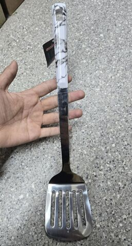 Лопата с прорезью керамическая мраморная ручка