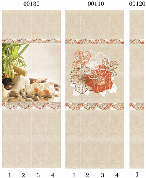 Панель ПВХ фотопечать 3D Panda Цветущий шиповник 2700х250 мм