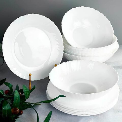 Столовый набор 13 предметов Без деколи, стеклокерамика, Jewel