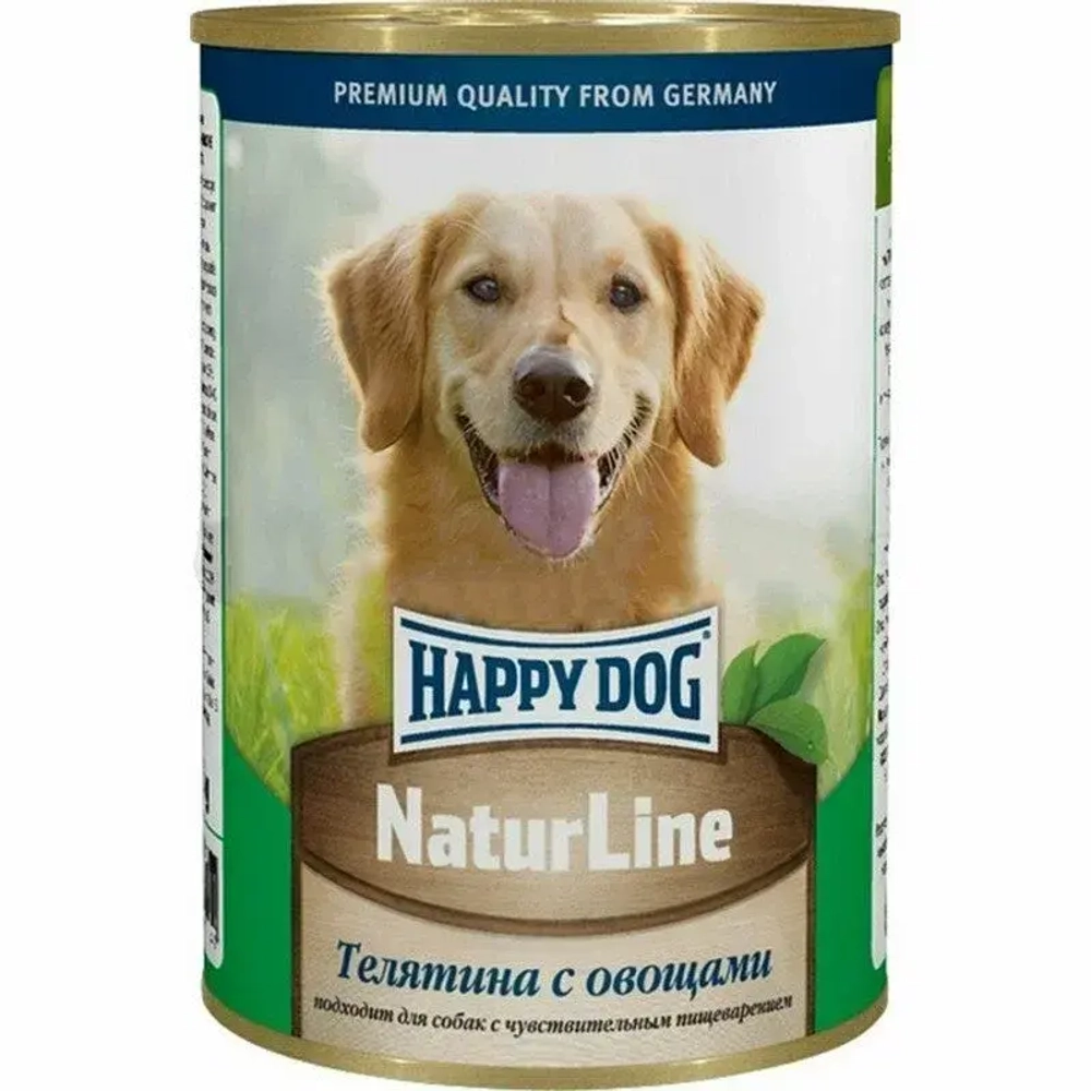HAPPY DOG Консервы для собак Телятина с овощами, 970 г