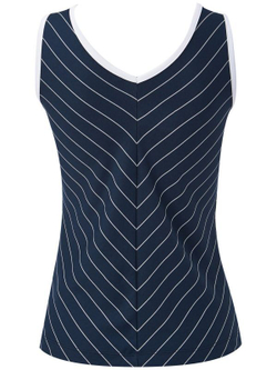 Женский топ теннисный Fila Top Caroline W - peacoat blue/white stripe