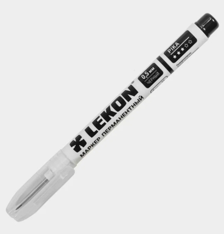 Маркер LEKON Pika перманентный удлиненный наконечник черный