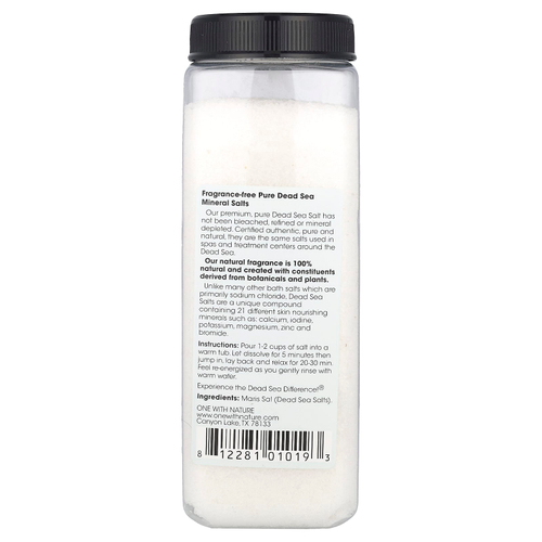One with Nature, Dead Sea Spa, минеральные соли, детокс, без отдушек, 907 г (32 унции)