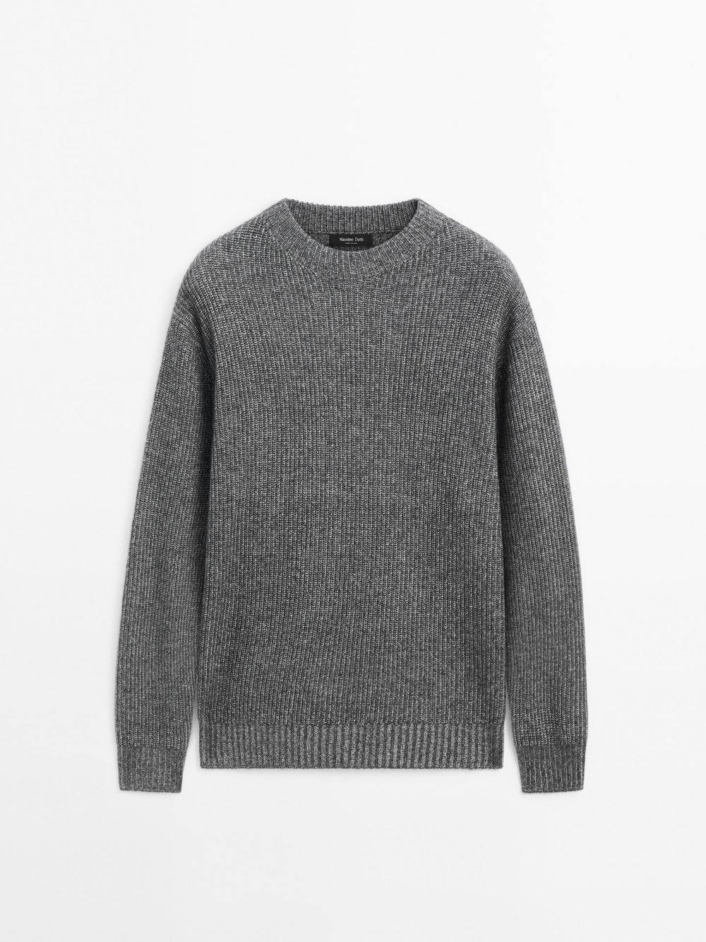 Massimo Dutti СВИТЕР ИЗ СМЕСОВОЙ ШЕРСТИ В РУБЧИК, СЕРЫЙ