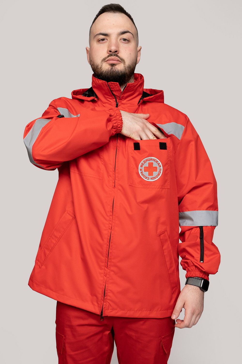 Ветровка Скорая помощь MedicLine мужская цв. КРАСНЫЙ