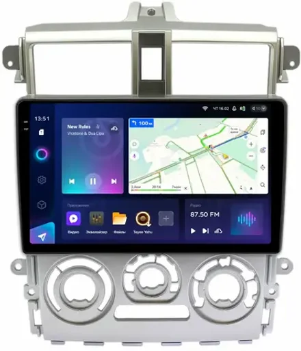 Магнитола для Mitsubishi Colt 6 2002-2012, Colt Plus (правый руль, рамка серебро) - Teyes CC3-2K на Android 10, 2K QLED, ТОП процессор, CarPlay, 4G SIM-слот