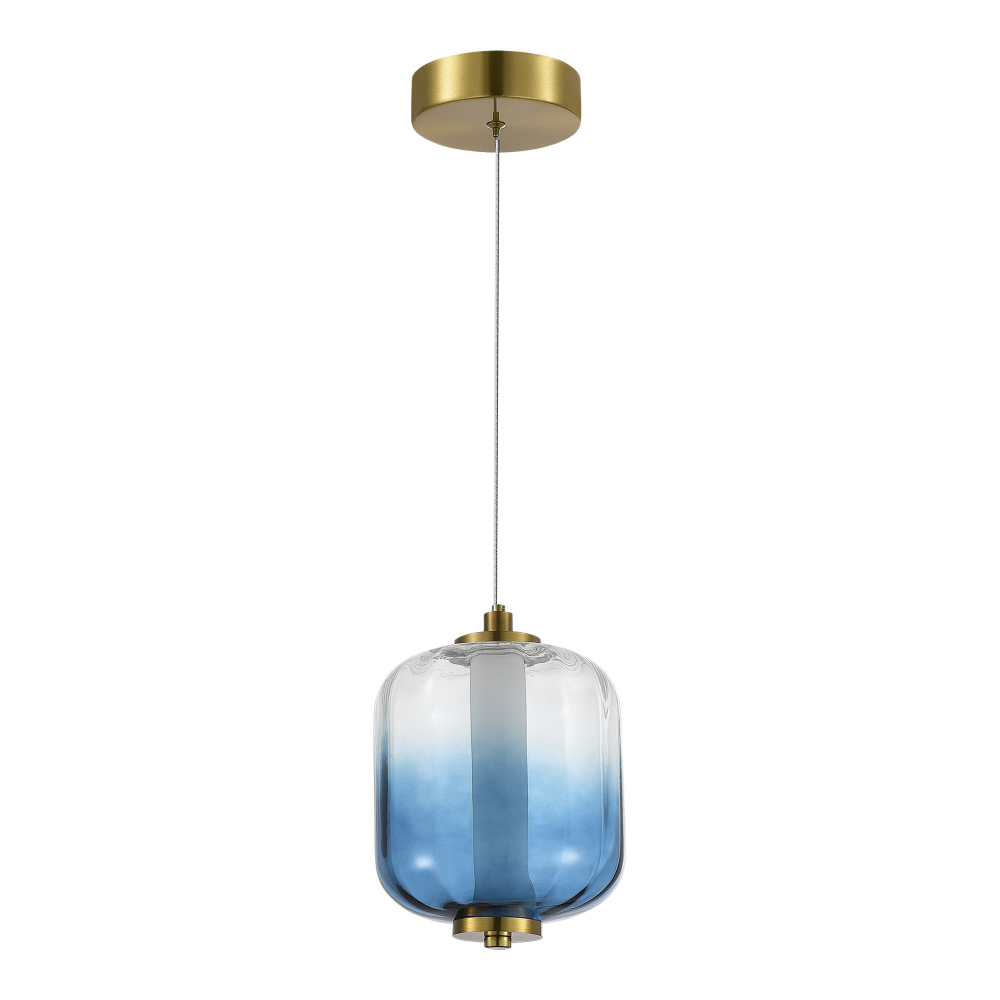 SL1193.323.01 Подвес ST-Luce Латунь/Голубой LED 1*11W 3000K SUMMER