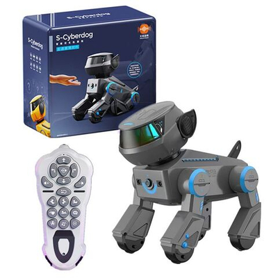 Интерактивная радиоуправляемая собака s-cyber dog подключение по Bluetooth , BG1544 , сенсорное управление , программируемые трюки , цвет серый
