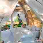 Пневмокаркасная юрта «Гармония» 5×5×2,5 м — для глэмпинга из ПВХ, бежевая