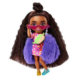 Barbie Extra Minis - Маленькая модная куколка в платье со сладким рисунком HGP63