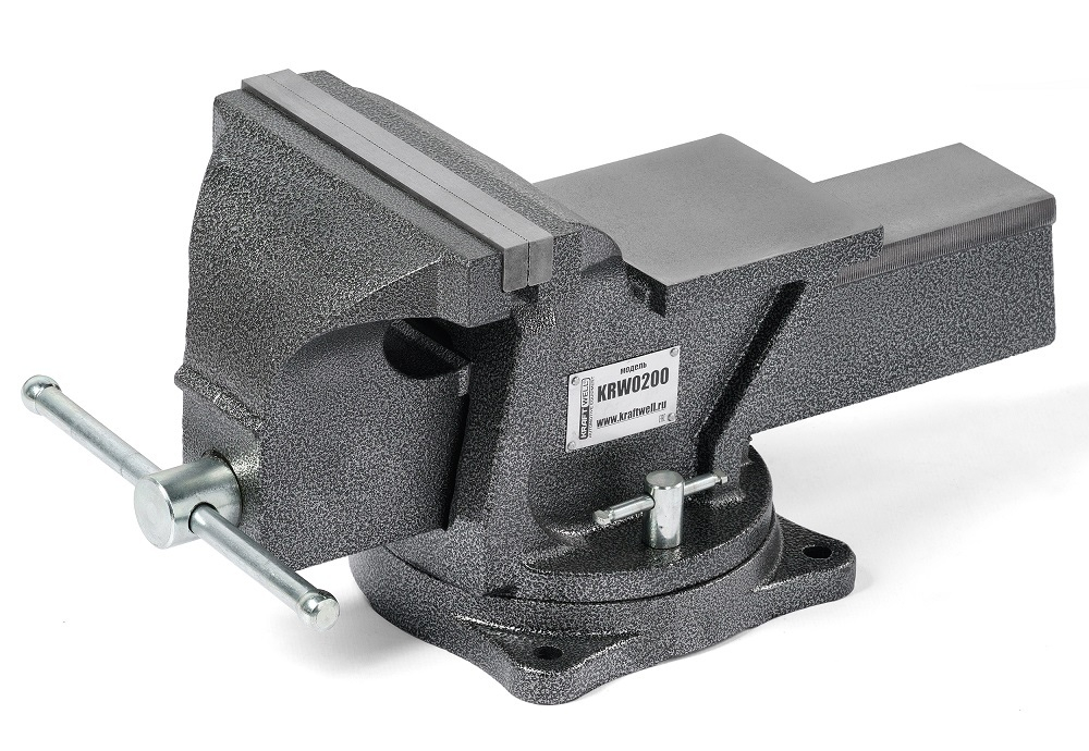 KraftWell KRW0200 Тиски слесарные вращающиеся 200 мм