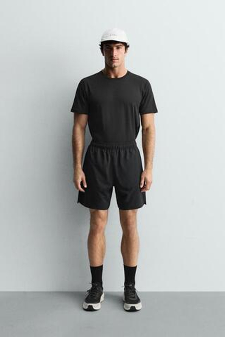 ZARA СПОРТИВНЫЕ ШОРТЫ 9", ЧЕРНЫЙ