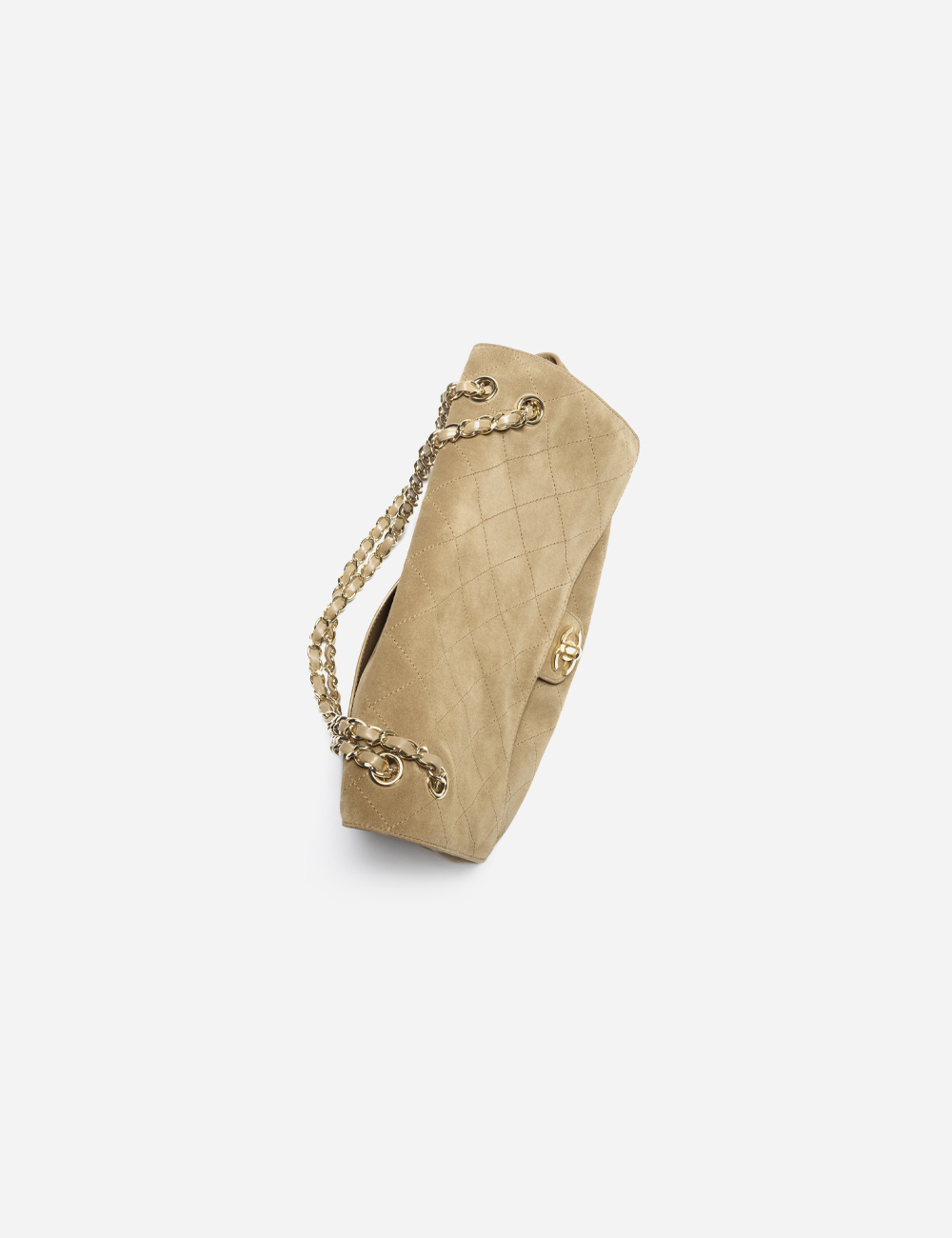 Сумка Chanel Maxi Flapbag Suede Calfskin & Gold Metal "Dark Beige"