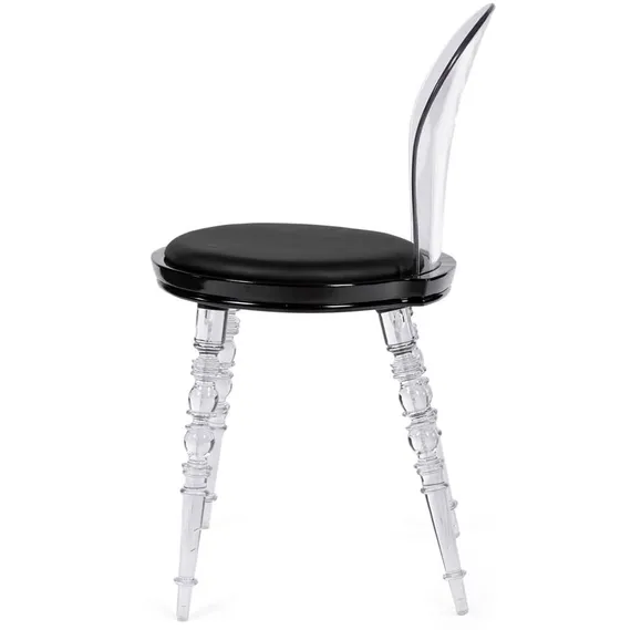 Стул Babel прозрачный с черным сиденьем