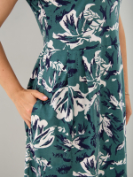 Платье П-026/зеленый-цветыабстракция