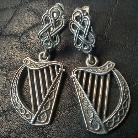 Серьги. Кельтская арфа