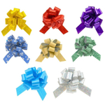 Бант-шар подарочный Basir перламутровый с тиснением, 32 мм, 8 цветов, 50 шт