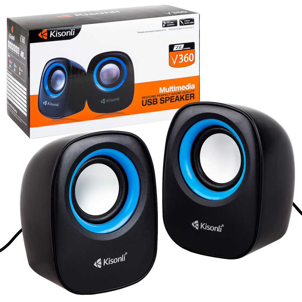 Компьютерные колонки 2.0 Kisonli V360 (черный)