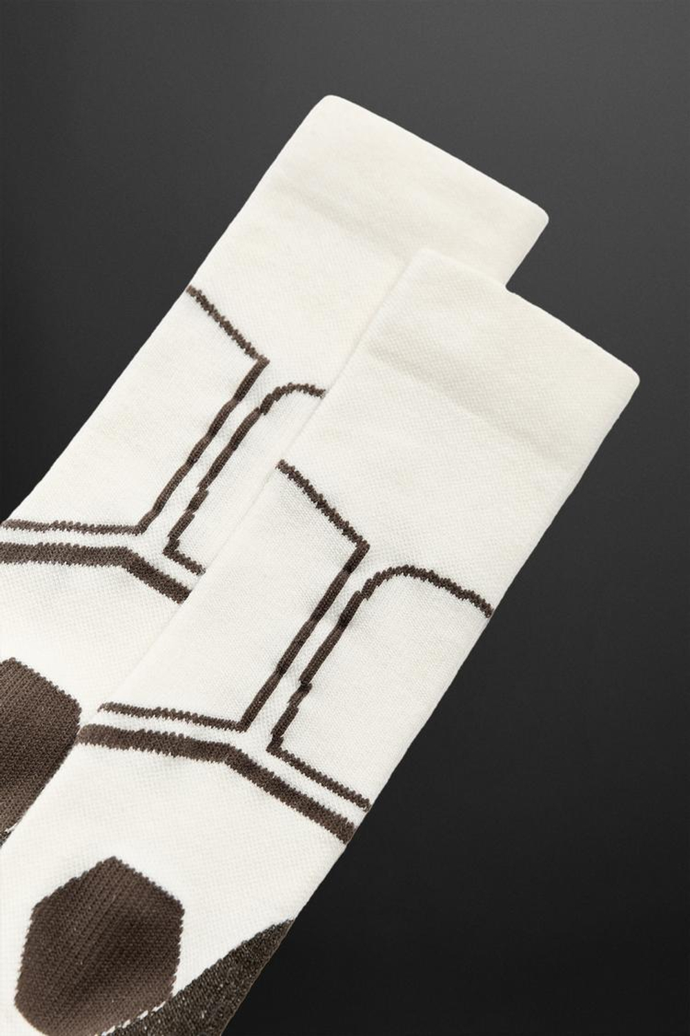 ZARA НОСКИ ИЗ СМЕСОВОЙ ШЕРСТИ С ВЫШИВКОЙ, ЭКРЮ