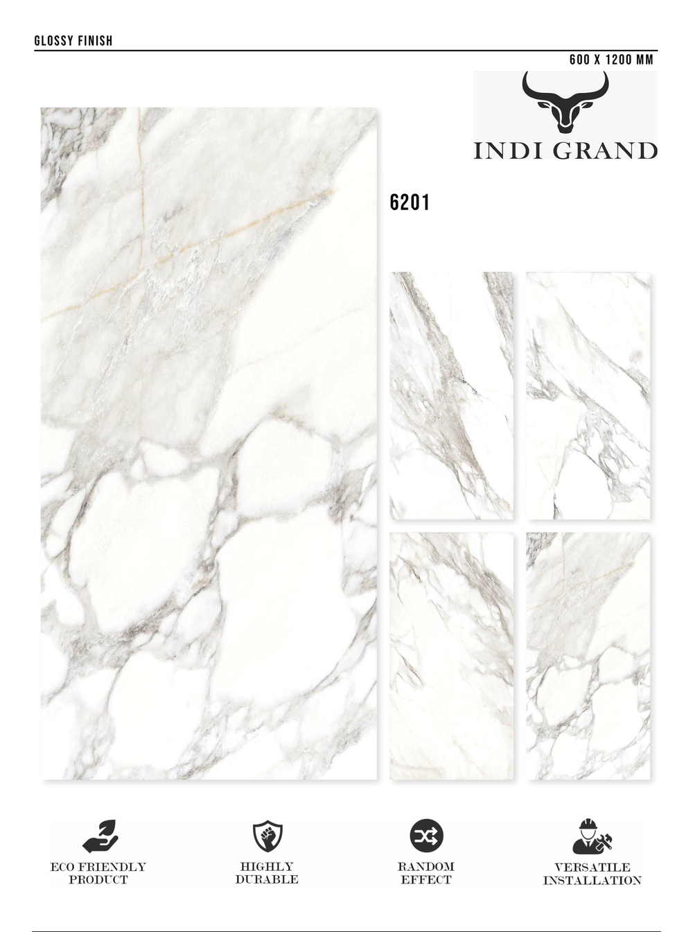 Керамогранит glossy №3 60х120, 6201