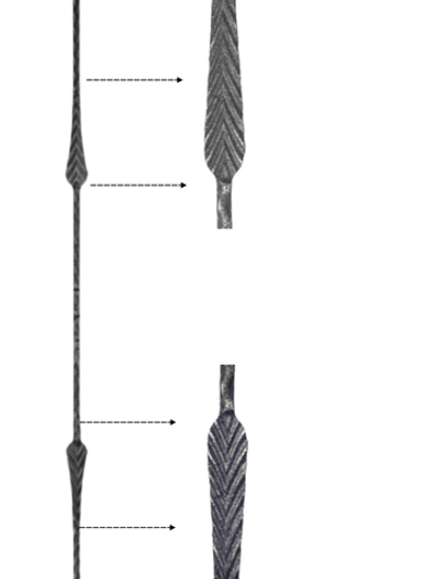 Кованая балясина. Высота 900мм. Квадрат 12мм. Узор "Капля"