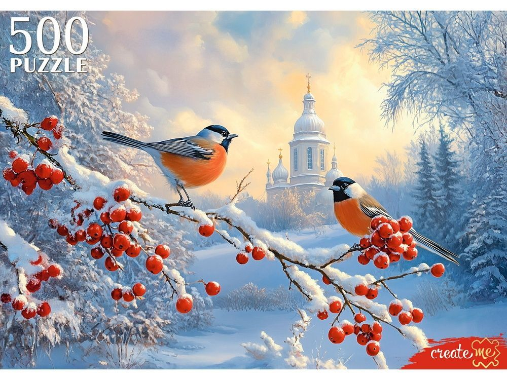 Пазлы 500 элементов "Снегири на ветке"
