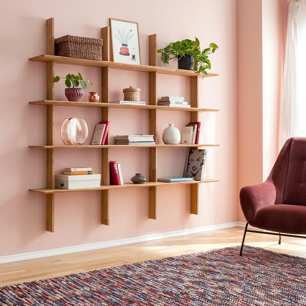 Стеллаж из массива дуба настенный Берг 2