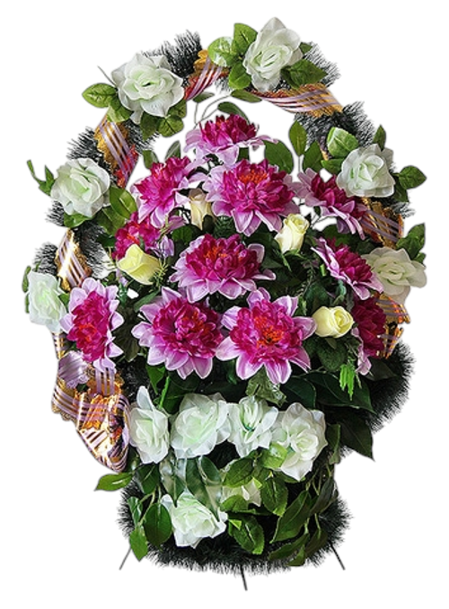 Ритуальная корзина из искусственных цветов «Ладья малая №02»