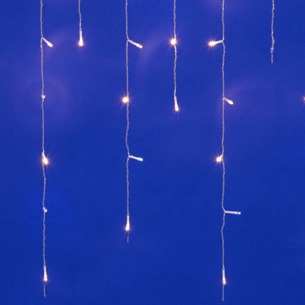 ULD-B25006-440-TTK WARMWHITE-WHITE IP44 Бахрома светодиодная с эффектом мерцания. 25м. Соединяемая. 440 светодиодов. Теплый белый и белый свет. Провод прозрачный. ТМ Uniel