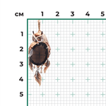 Подвеска «Сова» из красного золота с кварцем дымчатым и эмалью