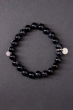 Браслет "Memo about Balance" из агата 8 мм с подвеской