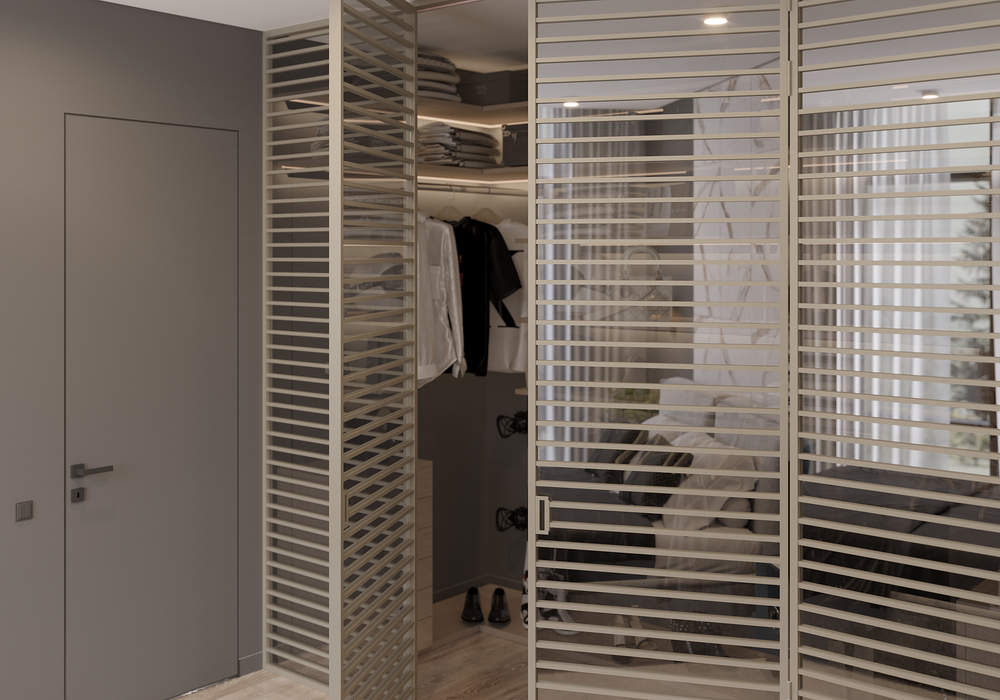 Распашная алюминиевая перегородка Minoli 12