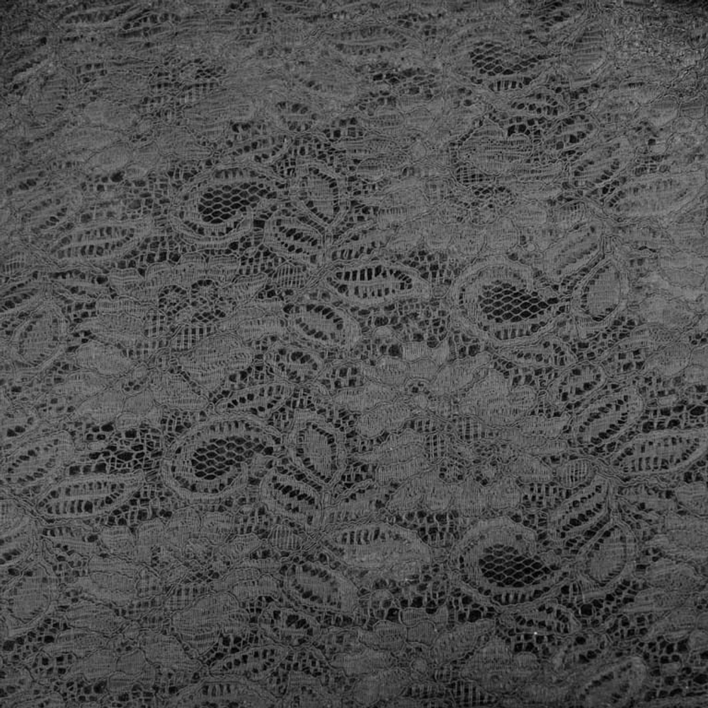 Ткань Кружево корд на меху, 150 см, чёрный