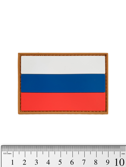 Шеврон Флаг России PVC 5х7,5 см. Койот кант