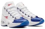 Reebok Question Mid "Blue Toe" mid-top retro basketball shoes men's white and Blue