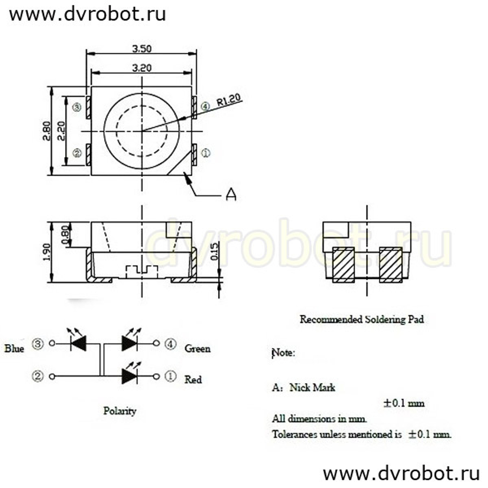 Светодиод 3528/SMD/RGB