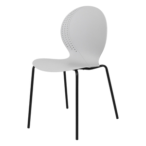 Стул пластик Wave серый с черными ножками