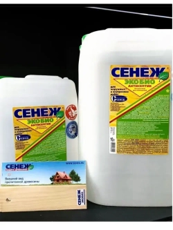 Пропитка Сенеж Экобио бесцветный антисептик для дерева 10 кг Экономичный бесцветный антисептик для помещений и деревянных конструкций под навесом