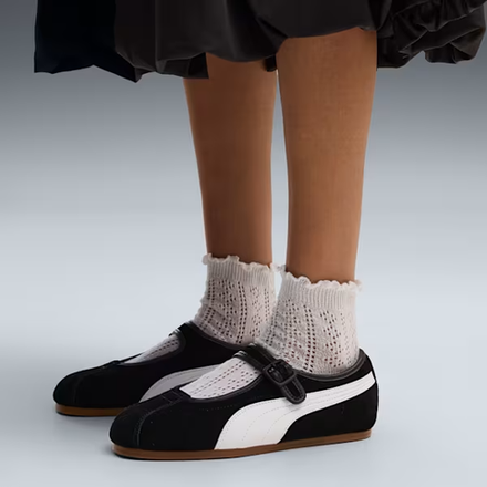 PUMA Кроссовки-балетки Tacklette, черный/белый