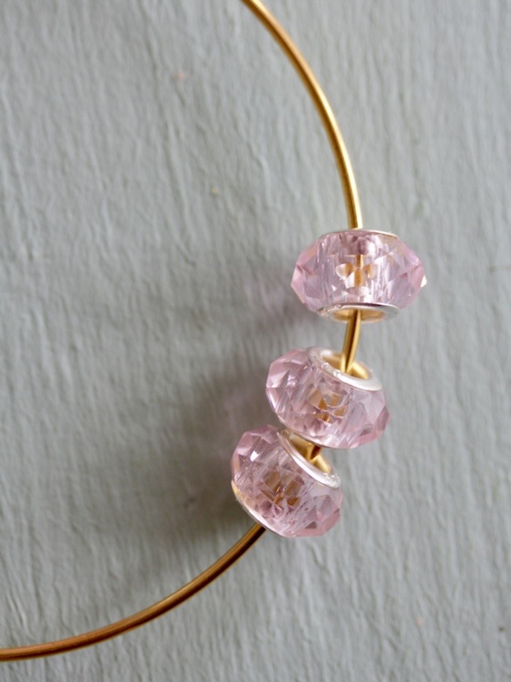 Бусина типа Пандора (Pandora) граненая розовая