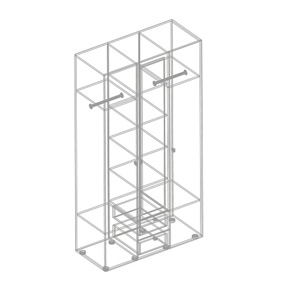 Шкаф 3-створчатый "Лорэн" с 2 ящиками