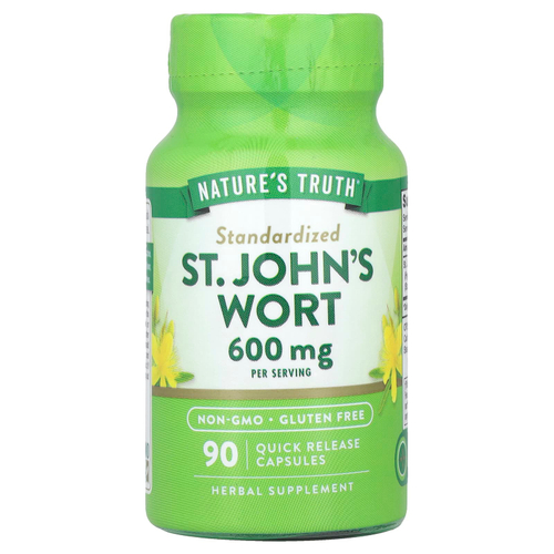 Nature's Truth, зверобой, 90 капсул с быстрым высвобождением (300 мг в 1 капсуле)