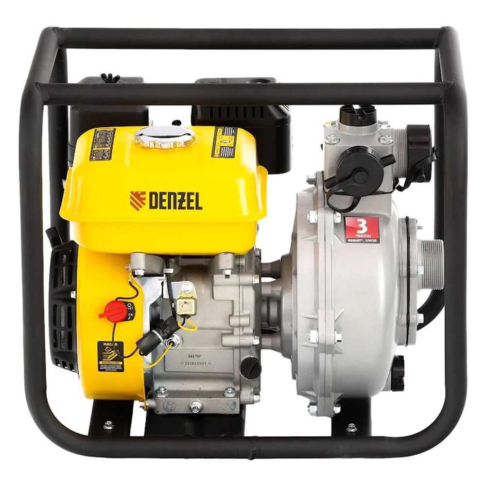DENZEL PX-50H мотопомпа бензиновая 7 л.с, 600 л/мин, диаметр 50 мм, 99203
