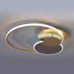 Светодиодный светильник 85Вт, 3798Лм, 3000К-5700К, Ra>80, ИК-пульт, плавная регулировка мощности, изменение цветовой температуры, яркость 50%, ночник, металл/акрил, золото/кофе