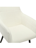 Стул LA ALTA STELLA букле белый, каркас черный