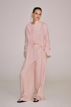ZARA БРЮКИ С ЗАЩИПАМИ — ZW COLLECTION, РОЗОВЫЙ