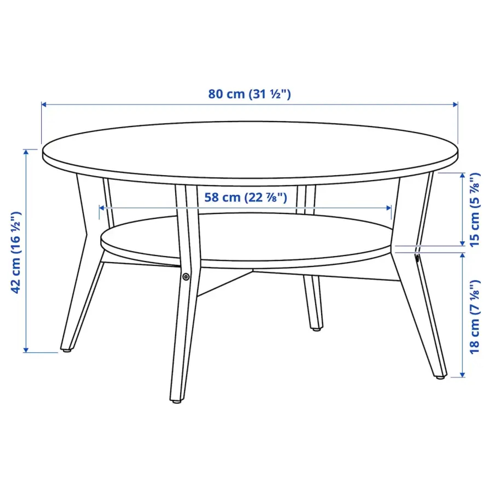 Журнальный стол - IKEA ИКЕА JAKOBSFORS, дубовый шпон, тонированный в темно-коричневый цвет, 80х42 см