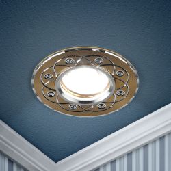 Светильник встраиваемый алюминиевый ЭРА KL40 SL/GD/1 под лампу MR16 GU5.3 золото/серебро